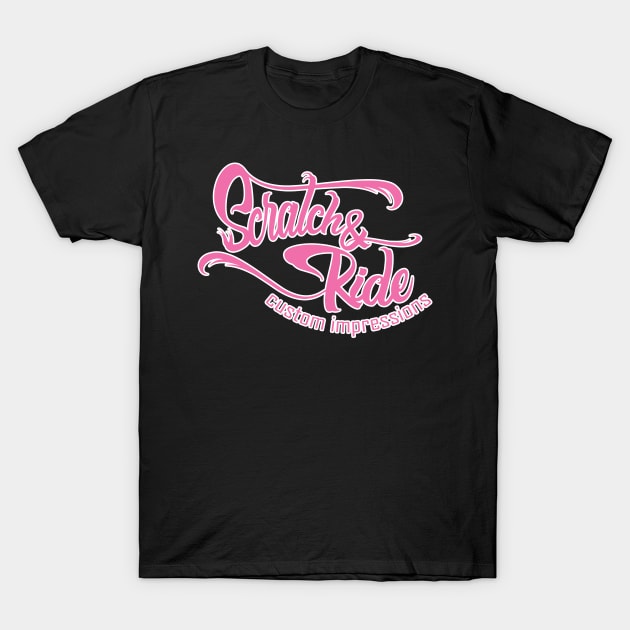 Scratch & Ride Brand (Pink Logo) T-Shirt by Scratch&Ride